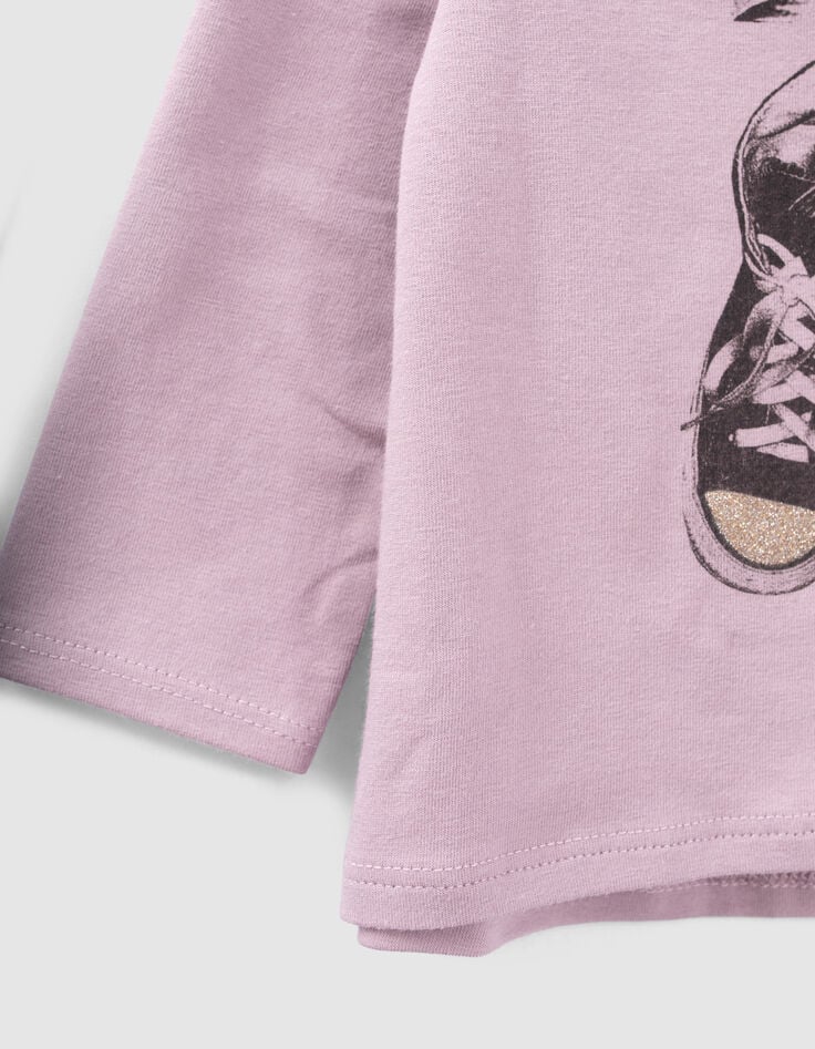 Baby girls’ violet shoes image T-shirt-4