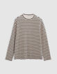 T-shirt marinière rayé noir broderie Homme-4