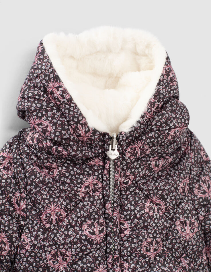 Wendesteppjacke in Schwarz und Weiß für Babymädchen-4