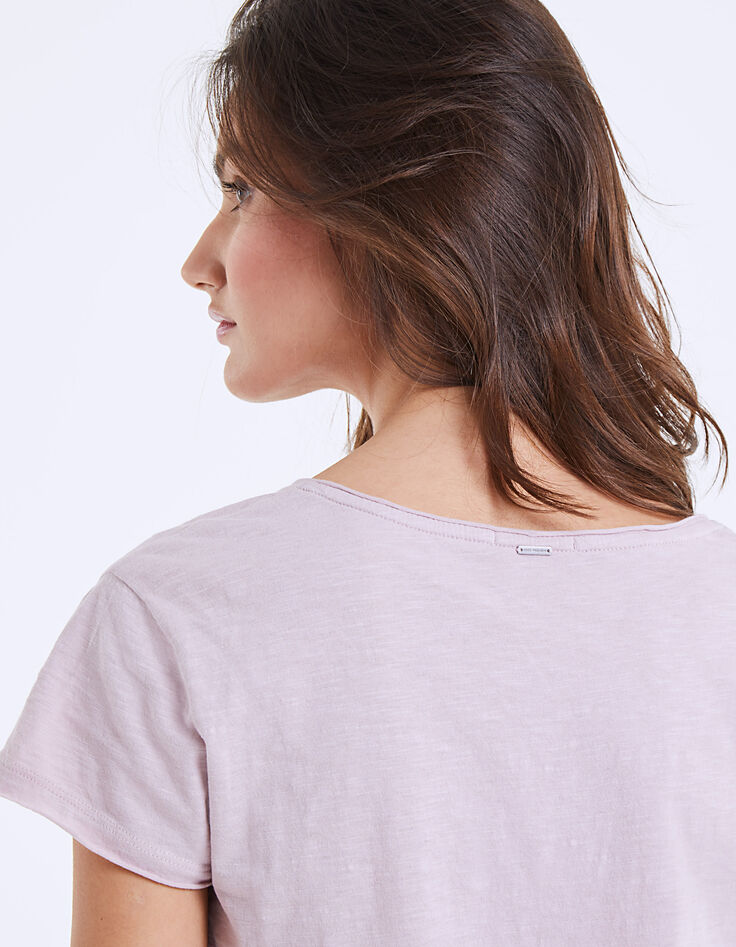 Tee-shirt col V coton message "Only Star" femme-5