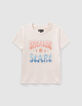 Ecru T-shirt met tekst vintagestijl meisjes-1