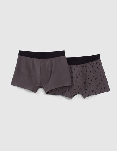 Boxers gris storm et à imprimé rock Homme - IKKS