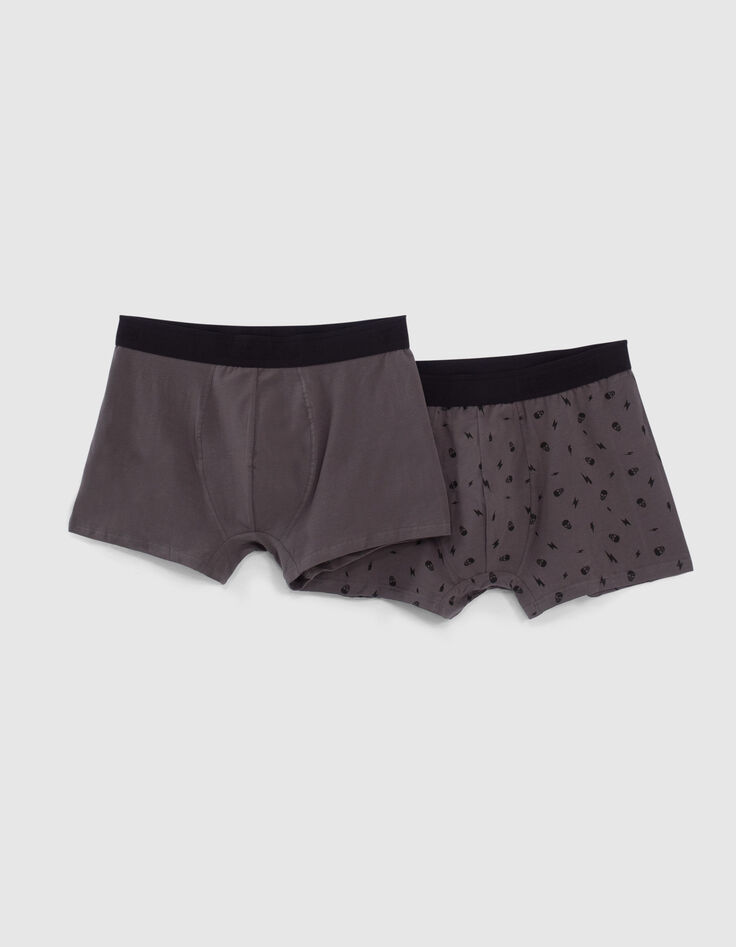 Boxers gris storm et à imprimé rock Homme-1 Boxers gris storm et à imprimé rock Homme-1