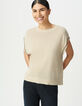 Pull beige tricot fin lurex décor chaînettes Femme-2