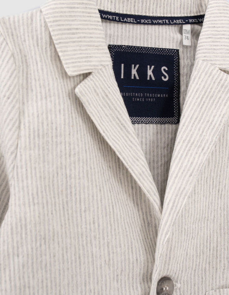Baby boys’ beige striped suit jacket-3