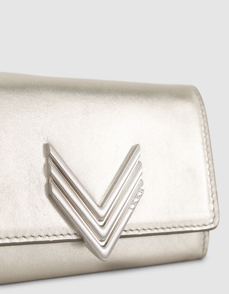 De mini portefeuille 111 in Silver leer Dames-4
