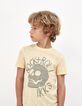 Boys’ wheat organic T-shirt with embroidered skull-2