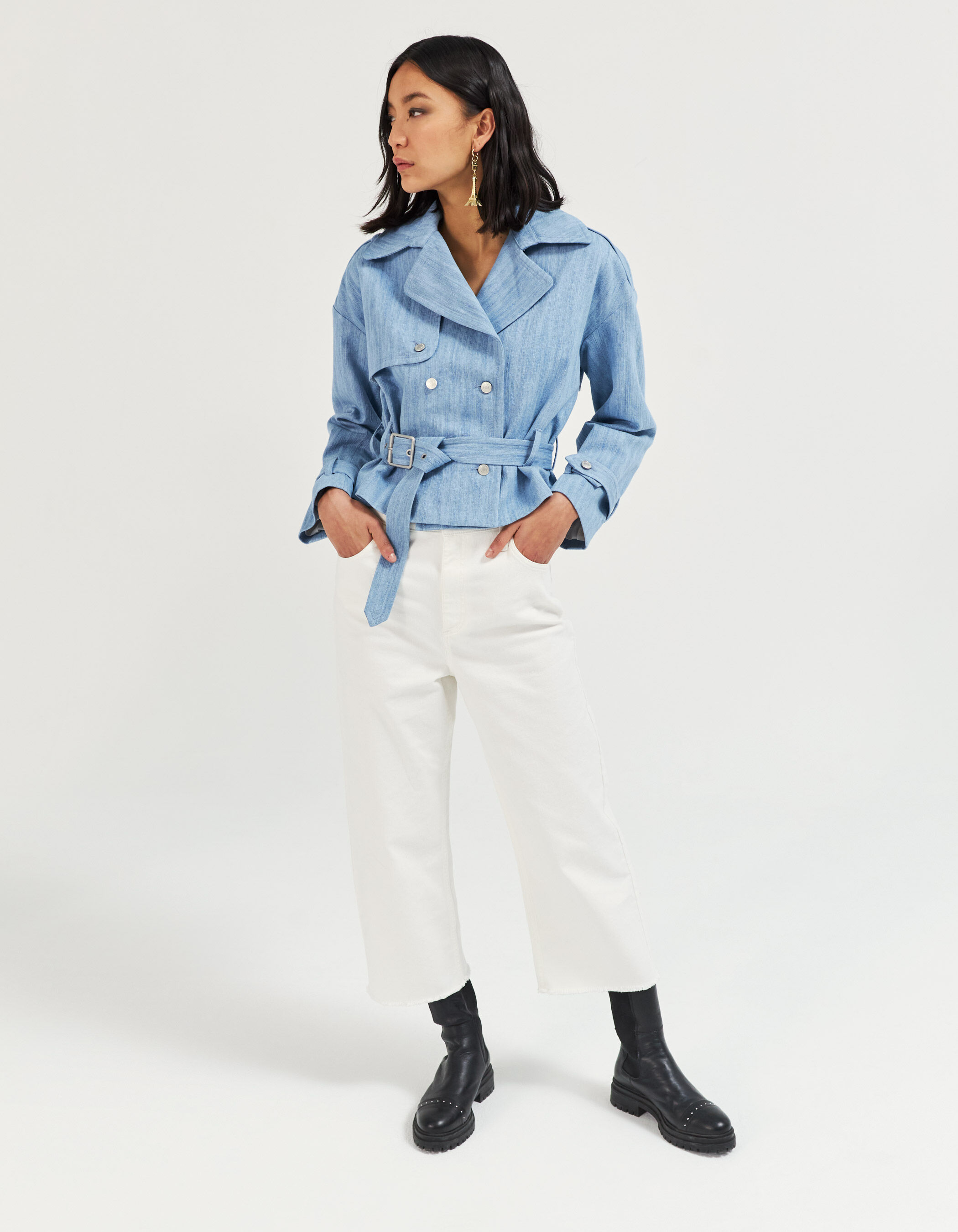 Trench hotsell bleu clair