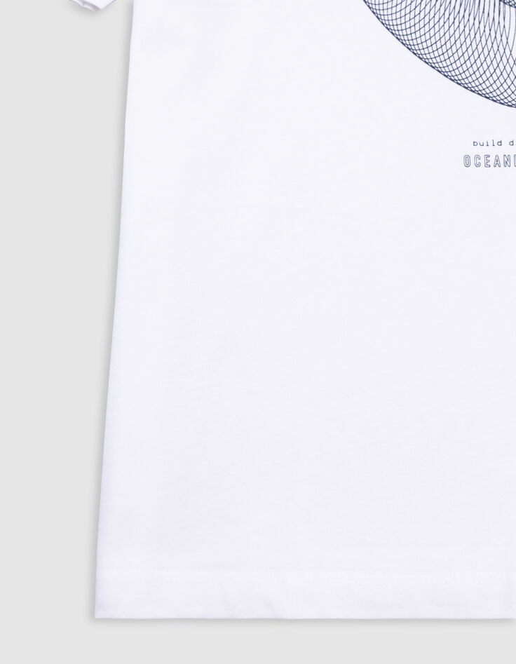 T-shirt blanc coton bio spirale-coquillage garçon-8
