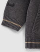 Grijs gebreid vest borduursel mouwen babyjongens-4