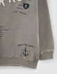 Sudadera gris jaspeado medio con print y parches niño -5