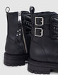 Rangers Leather story en cuir noir avec clous pour fille-4