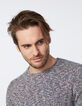 Pull indigo tricot mouliné Homme-3