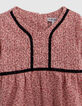 Rosa Kleid Biowolle Blümchen faux-uni Baby Mädchen-4