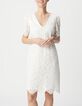 Wei&szlig;es Kleid aus Bio-Baumwolle mit Lochstickerei f&uuml;r Damen-2