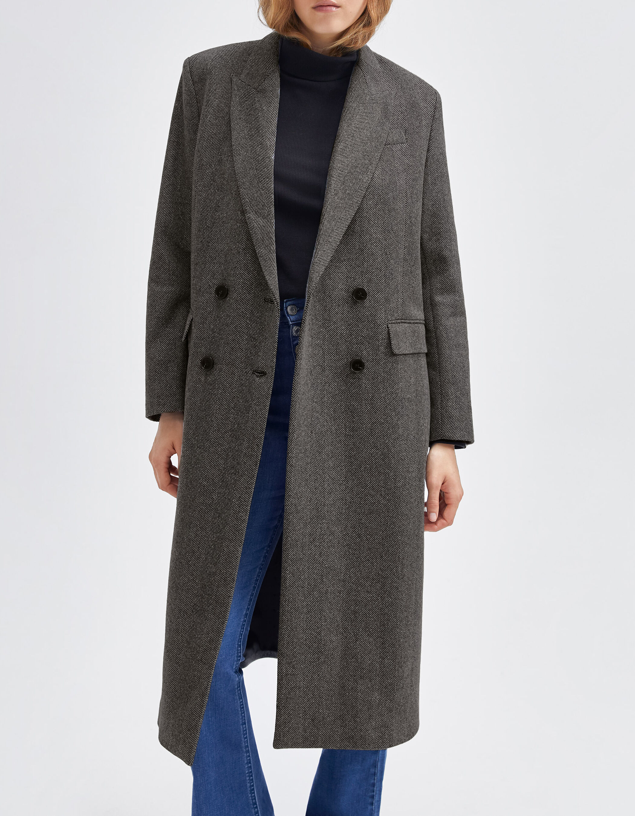 Long sales manteau gris