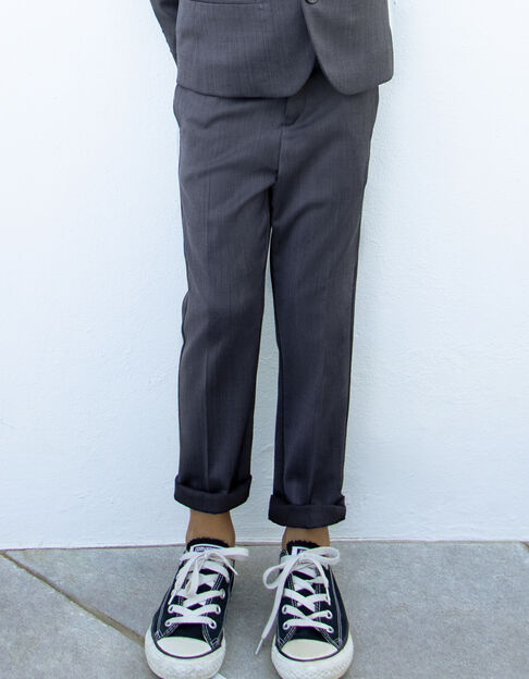 Boys' navy semi-plain suit trousers