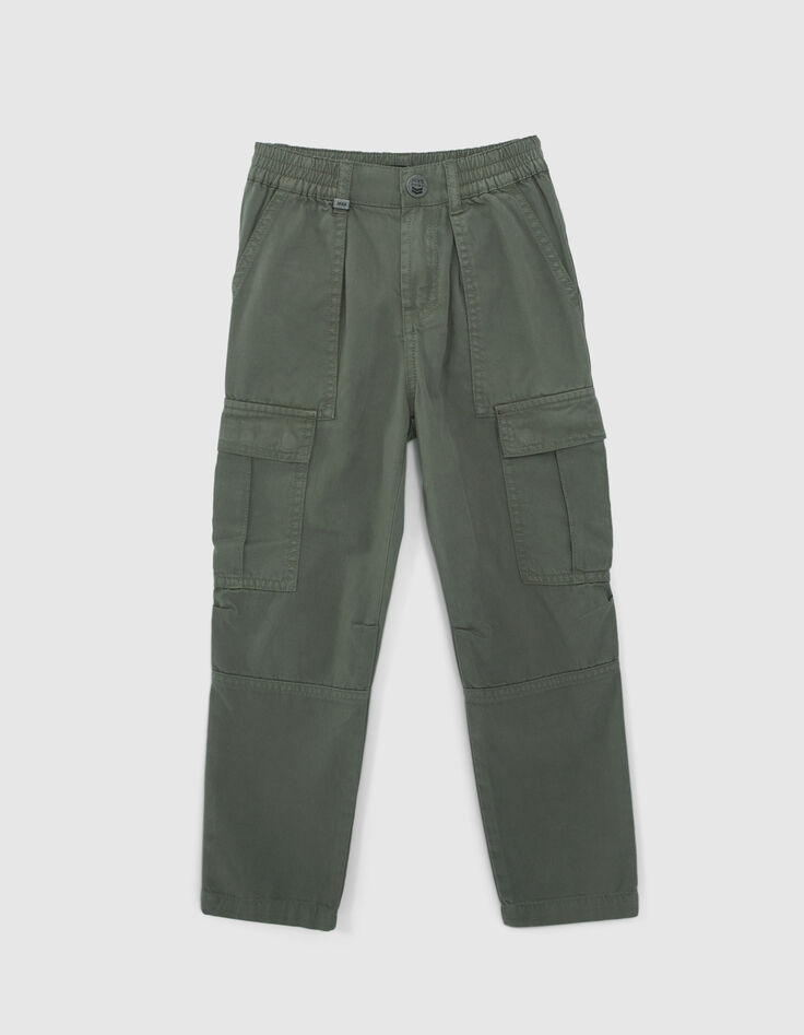 Pantalon BATTLE kaki taille élastiquée garçon-1