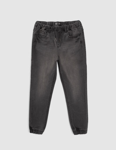 Boys’ black faded JOGGER jeans - IKKS