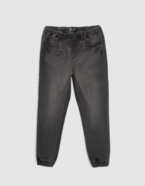 Zwarte afgewassen JOGGER jeans jongens - IKKS
