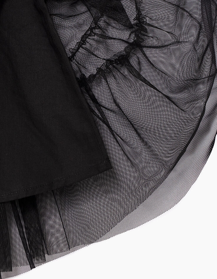 Jupe noire en tulle maxi volume fille-5