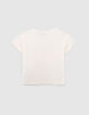 Weißes Mädchen-T-Shirt aus Biobaumwolle mit Peace and Love-3