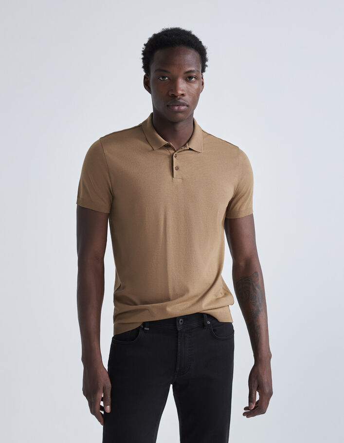Polo cappuccino coton modal Homme-1