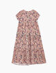 Robe longue rose poudré imprimé cachemire fille-6