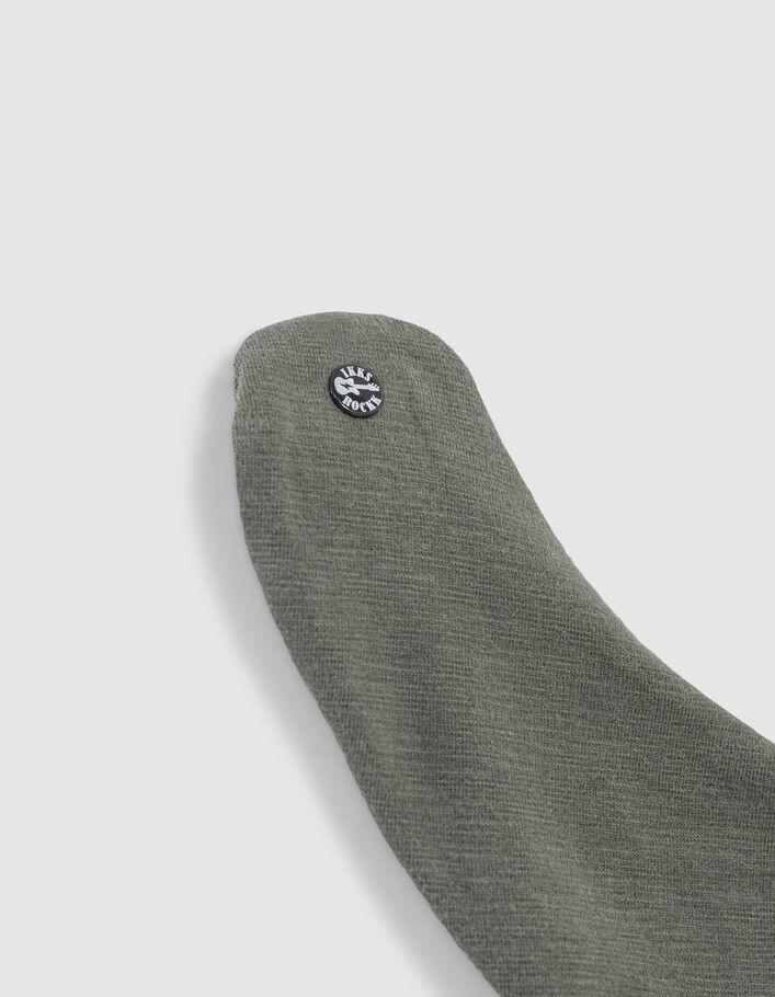 Hell khaki Babylätzchen aus Biobaumwolle mit Rocker-Print-6