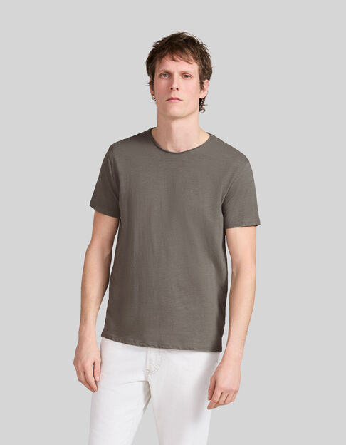 T-shirt L'Essentiel sauge col rond à manches courtes Homme - IKKS