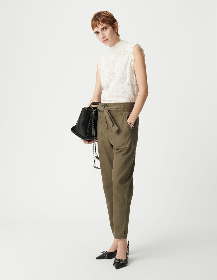 ikks Jean battle kaki délavé femme