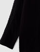 Camiseta manga larga negra pieza encaje manga mujer-3