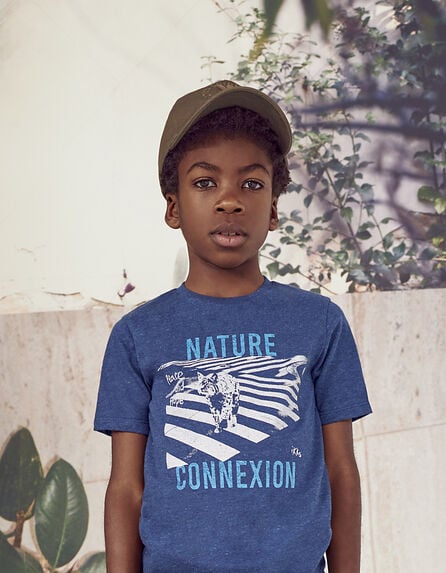 Indigo T-shirt opdruk lynx in de stad jongens 