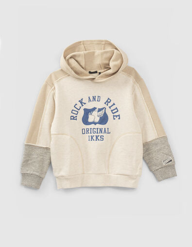 Beige sweater met kap jongens - IKKS