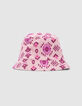 Rosa Mädchen-Sonnenhut mit Maxi-Ethno-Print-4