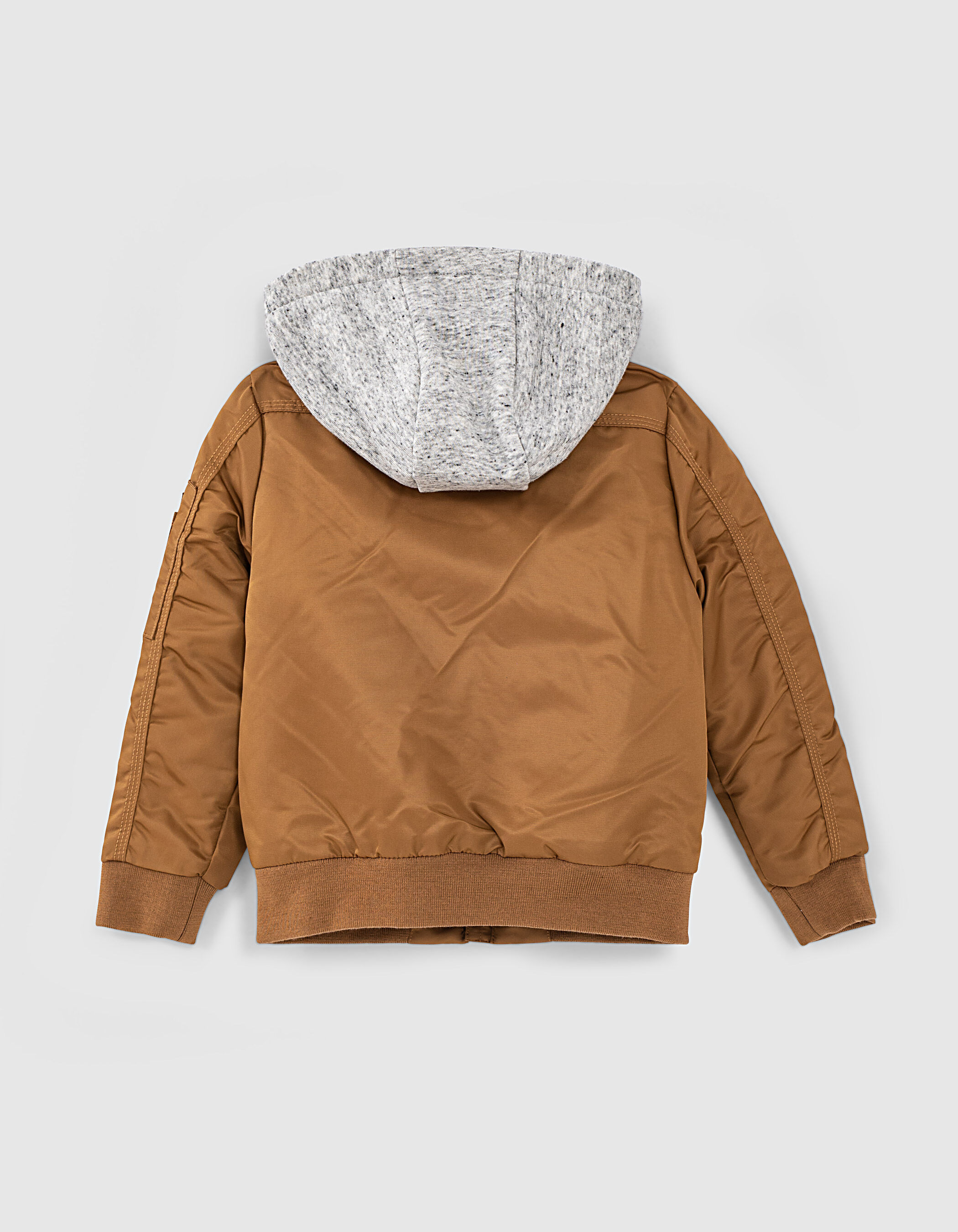 Boys cognac bomber jacket with detachable hood IKKS