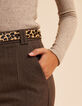 Pantalon de tailleur marron motif chevrons I.Code-6