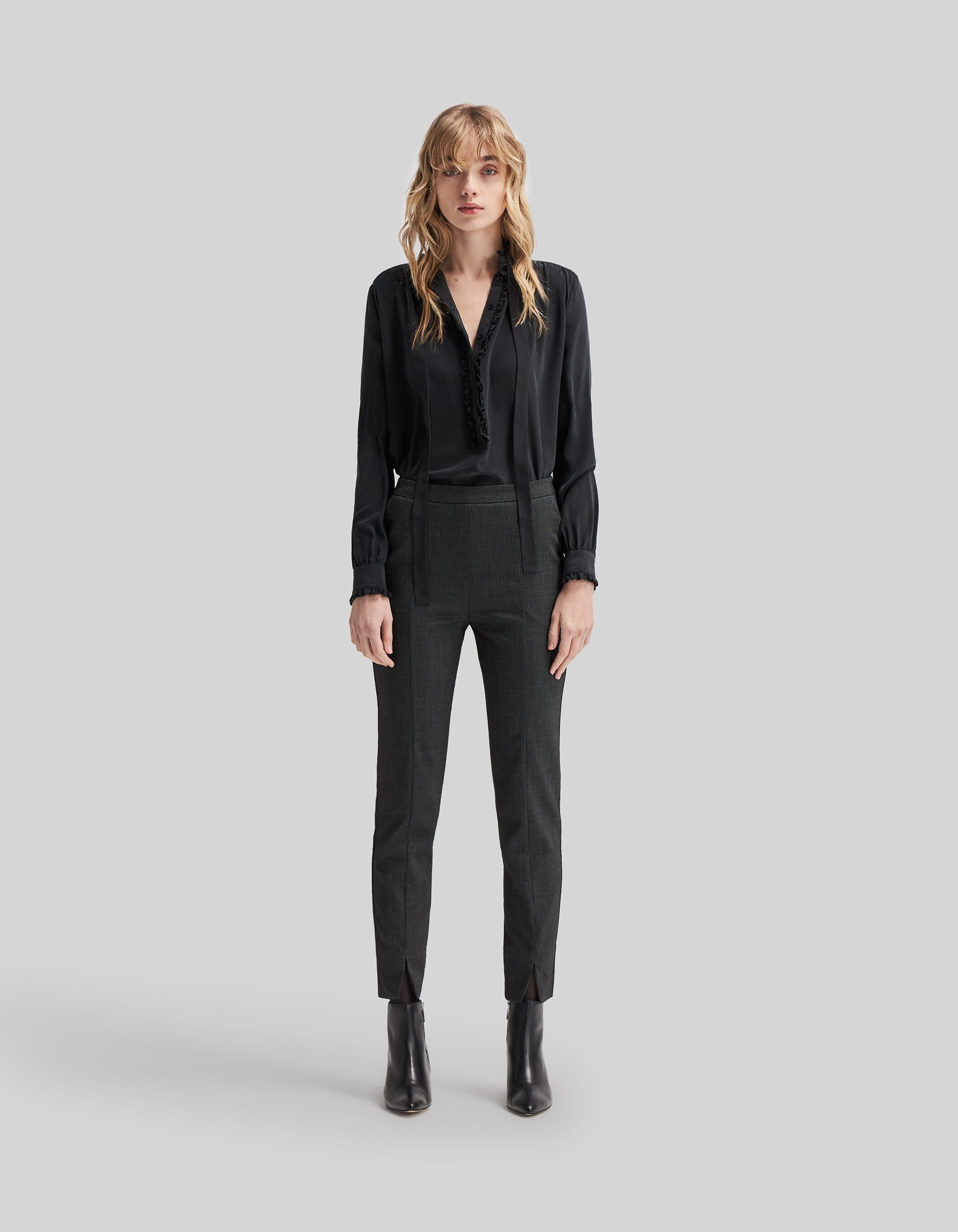 Pantalon tobillero negro mujer outlet