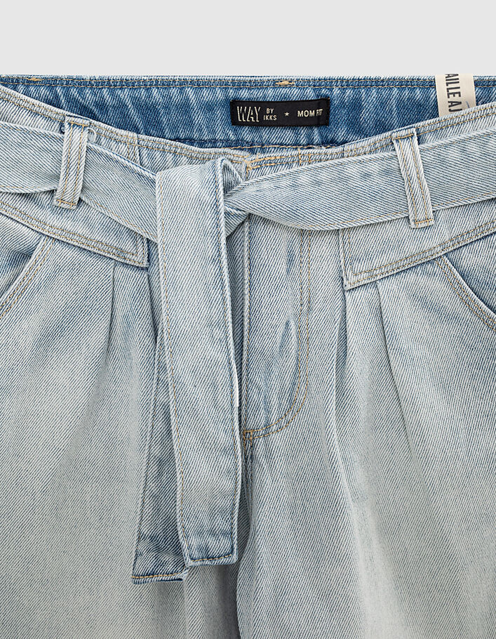 Girls' white blue mom jeans  - IKKS