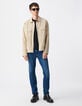 Sandfarbene Herrenjacke mit Taschen-3