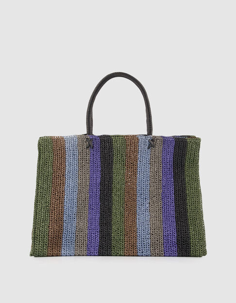 Sac cabas tress&eacute; motif rayures Femme - IKKS