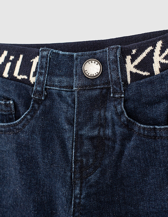 Vintage blue jeans tekst ceintuur biokatoen babyjongens - IKKS