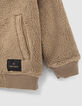 C&aacute;rdigan reversible crudo Sherpa y moka felpa ni&ntilde;o-5