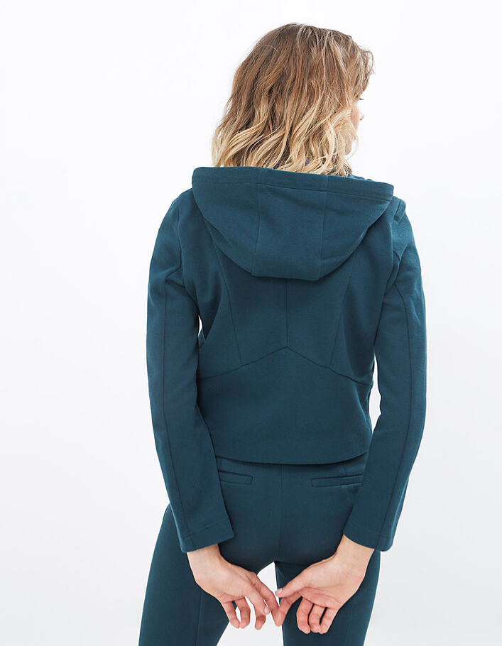 I.Code Pacific green piqué knit hooded jacket - IKKS