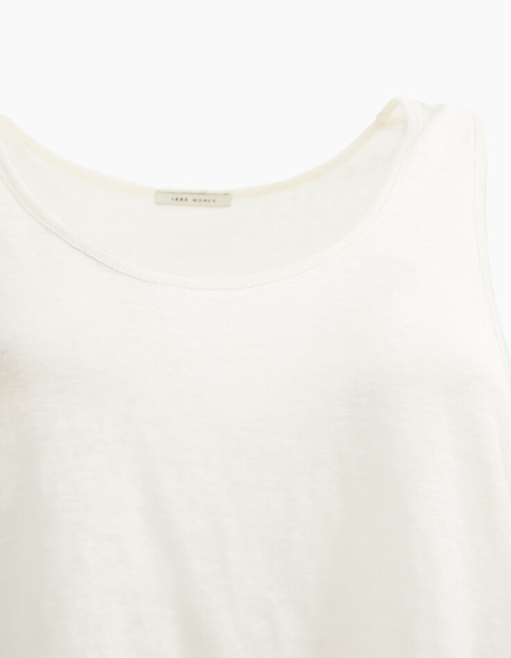 Women’s off-white linen vest top-3 Women’s off-white linen vest top-3