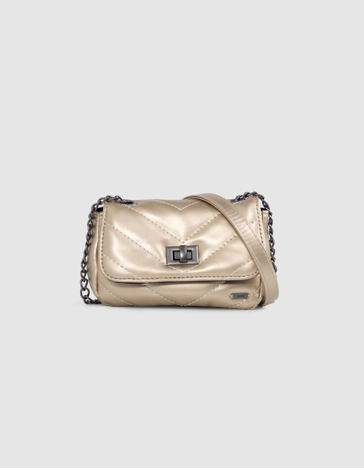 Bolso dorado acolchado niña-1