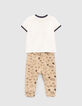 Baby boys' print joggers and white T-shirt outfit-2