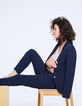 Pantalón fluido tobillero de crepé marino mujer-1