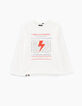 Cremeweißes Jungen-T-Shirt La Nuit Electronique IKKS -1