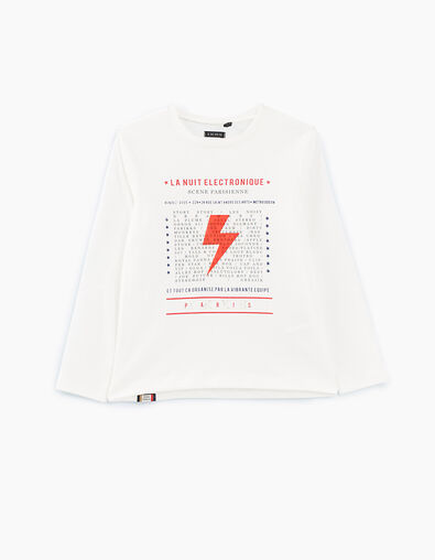 Cremeweißes Jungen-T-Shirt La Nuit Electronique IKKS  - IKKS